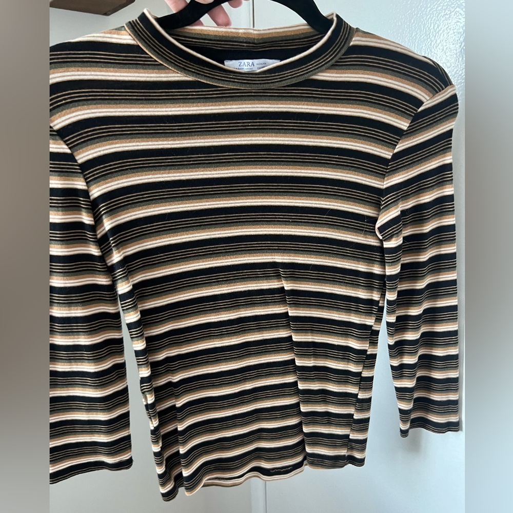 Zara stripped 1/4 sleeve
